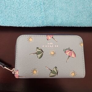 Coach Leather Beach Umbrella Card ID Holder